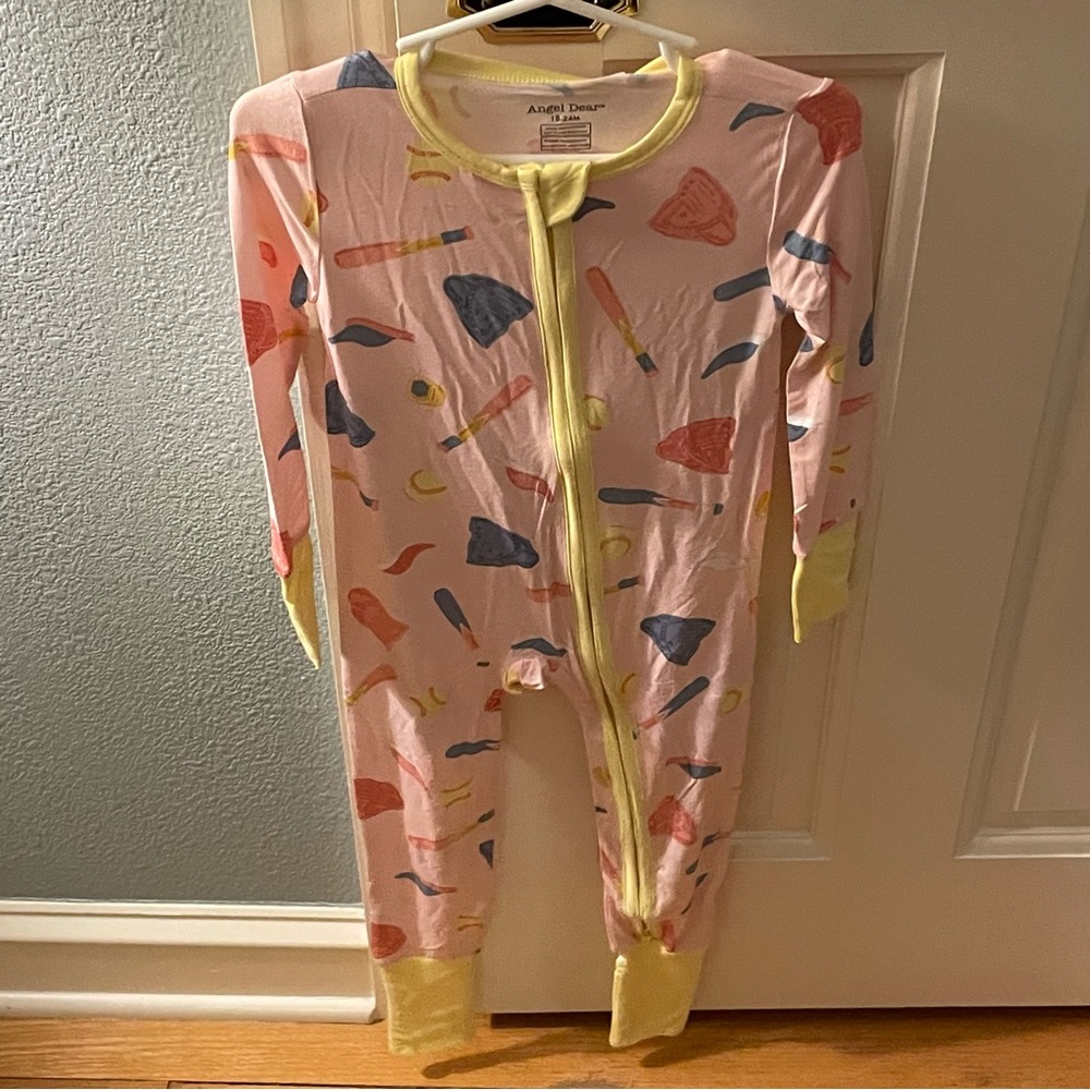 SOLD!!! NWT Angel Dear Bamboo Softball Baseball Foldover Convertible Pajama